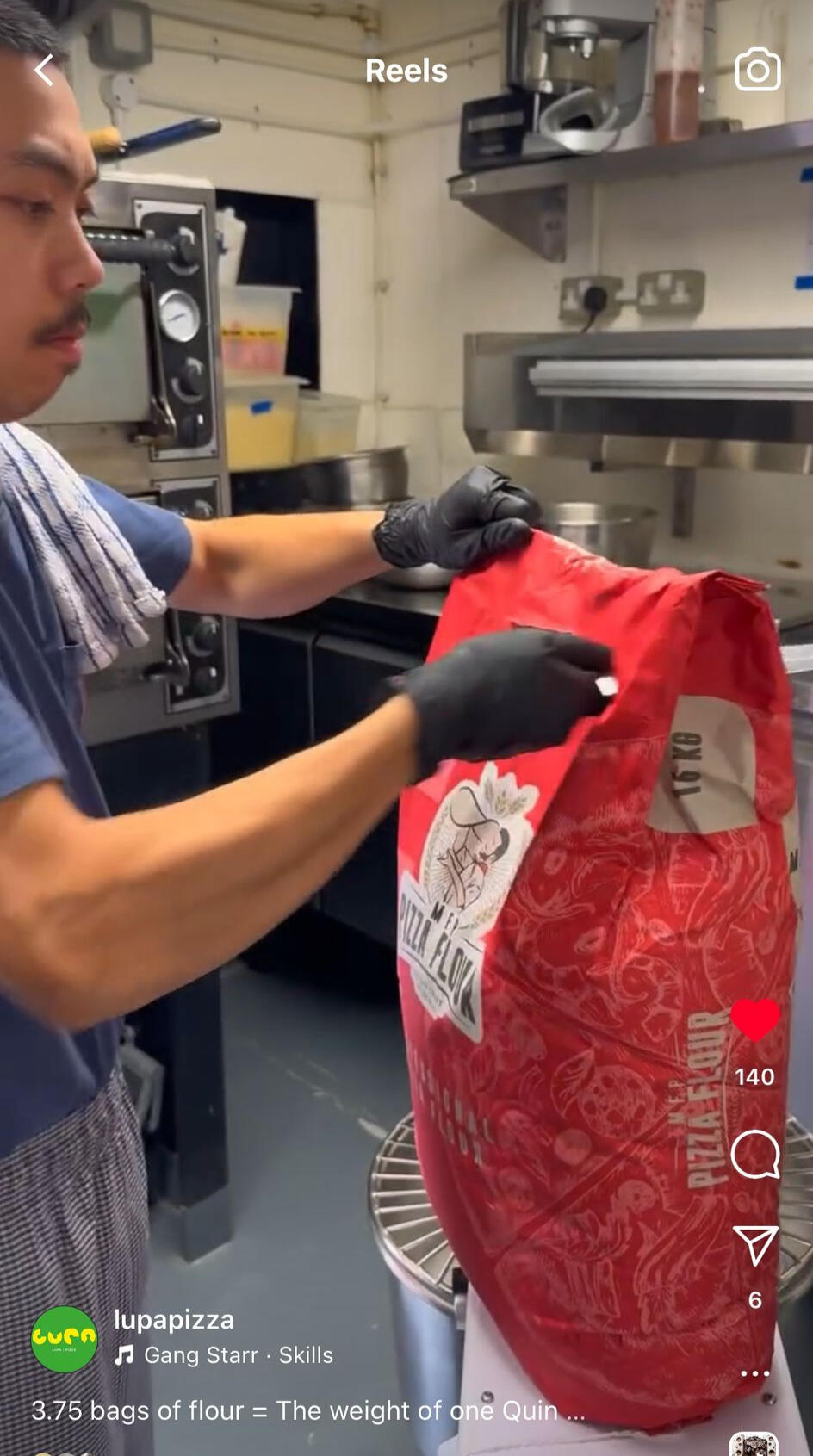 3.75 bags of flour = The weight of one Quin.